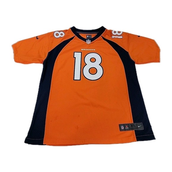 Peyton Manning Denver Broncos Nike On Field Jersey Youth XL Away NFLP‎ Orange - Picture 1 of 11
